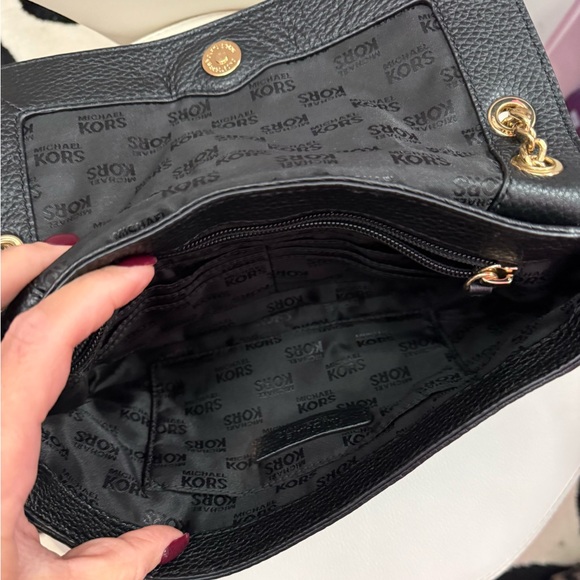 MICHAEL Michael Kors Black Leather Bag with Gold Accents - Picture 5 of 6